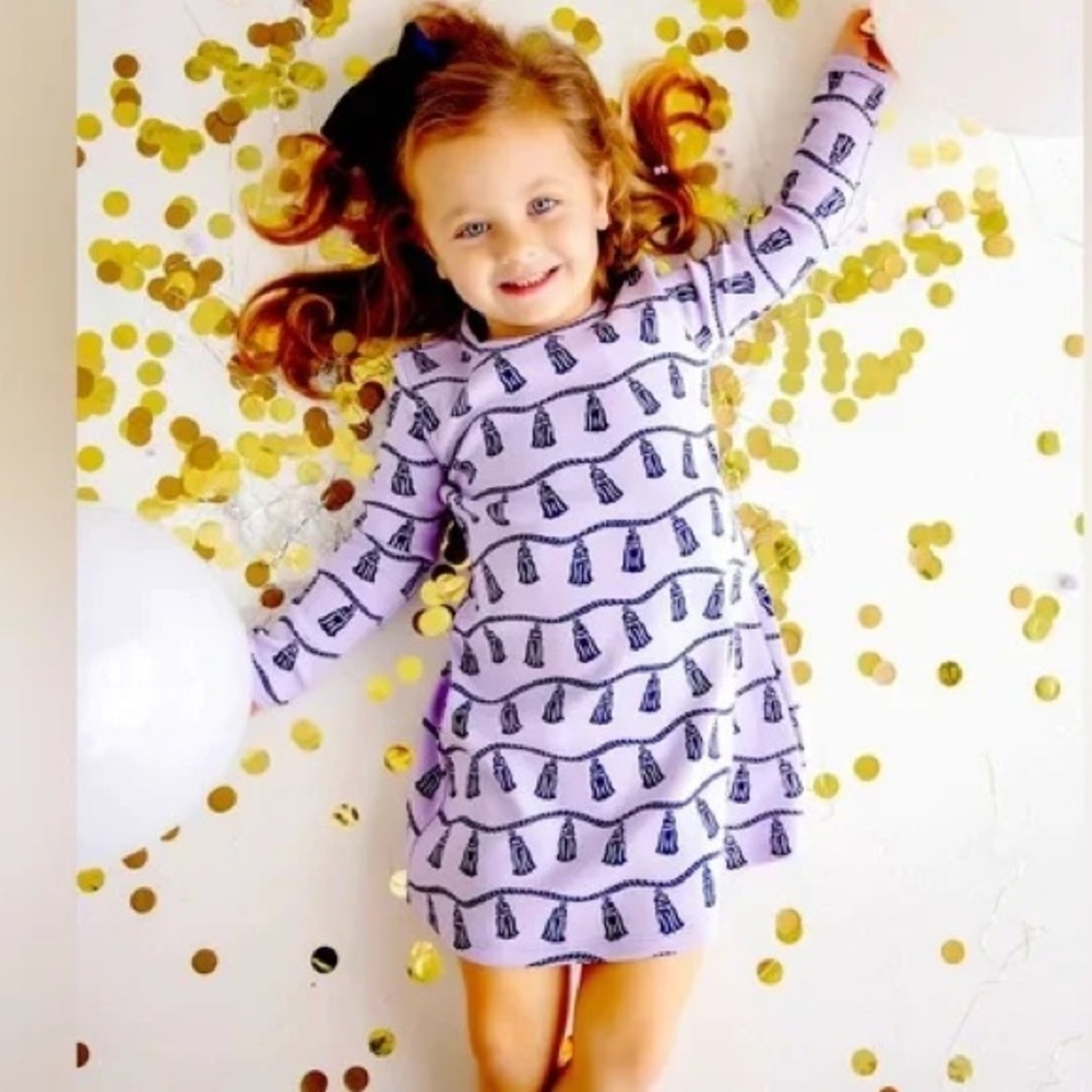 The Beaufort Bonnet Company Girls 2T Polly Play Dress Missy Todd Tassel Navy - Picture 2 of 5